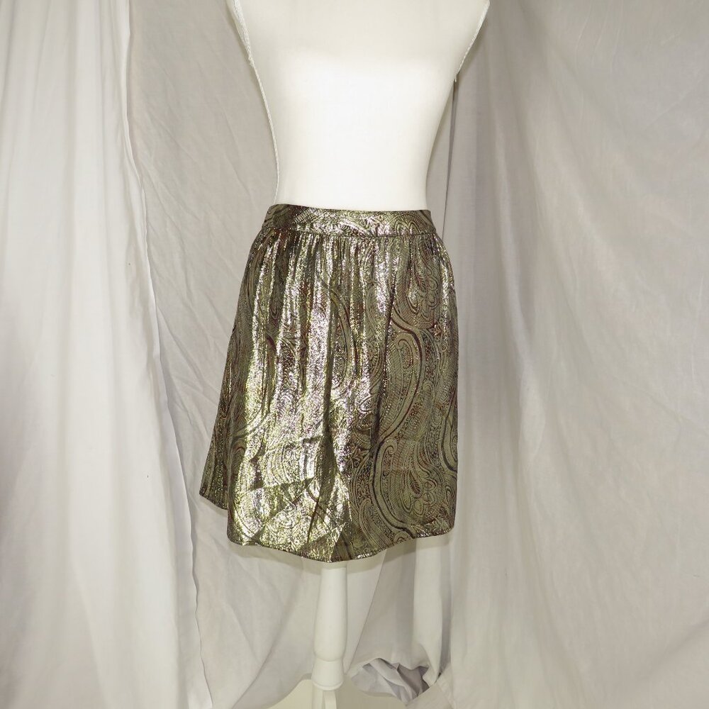 J.Crew Collection Silk-Blend Metallic Jacquard Mini Skirt | Size 10 NWT - Picture 6 of 8